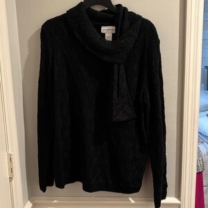 Alfred Dunner Black Sweater with Scarf